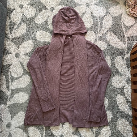 Lululemon size S/M Pink Brown sundown wrap Open Front Cardigan - Picture 3 of 9
